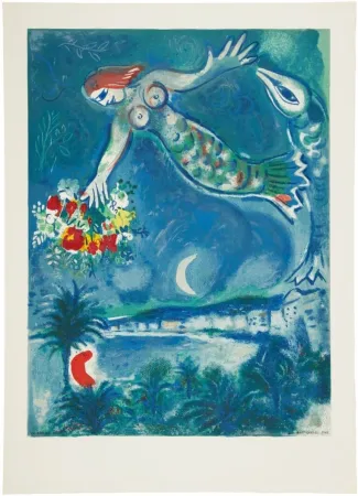 Литография Chagall - Sirène et Poisson (Sirene and Fish)
