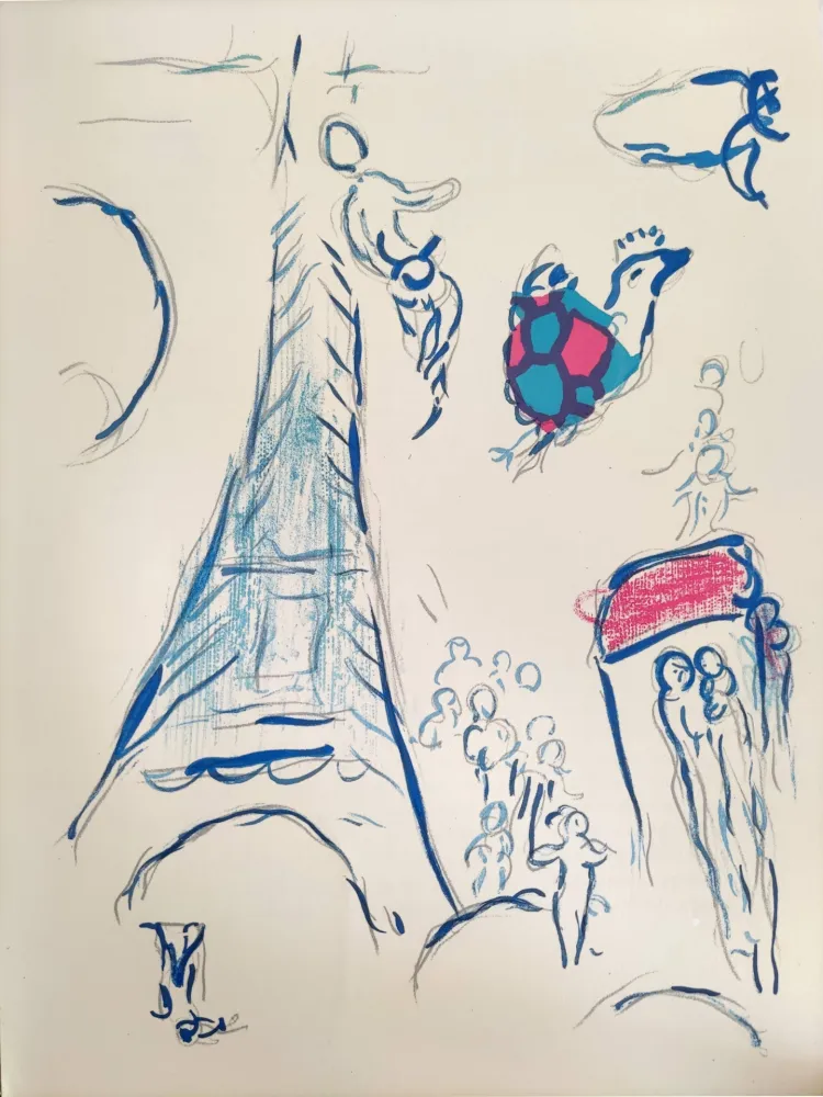 Литография Chagall - Sketch for the Angel of Mozart