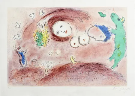 Литография Chagall - Springtime in the Meadow, from Daphnis and Chloe