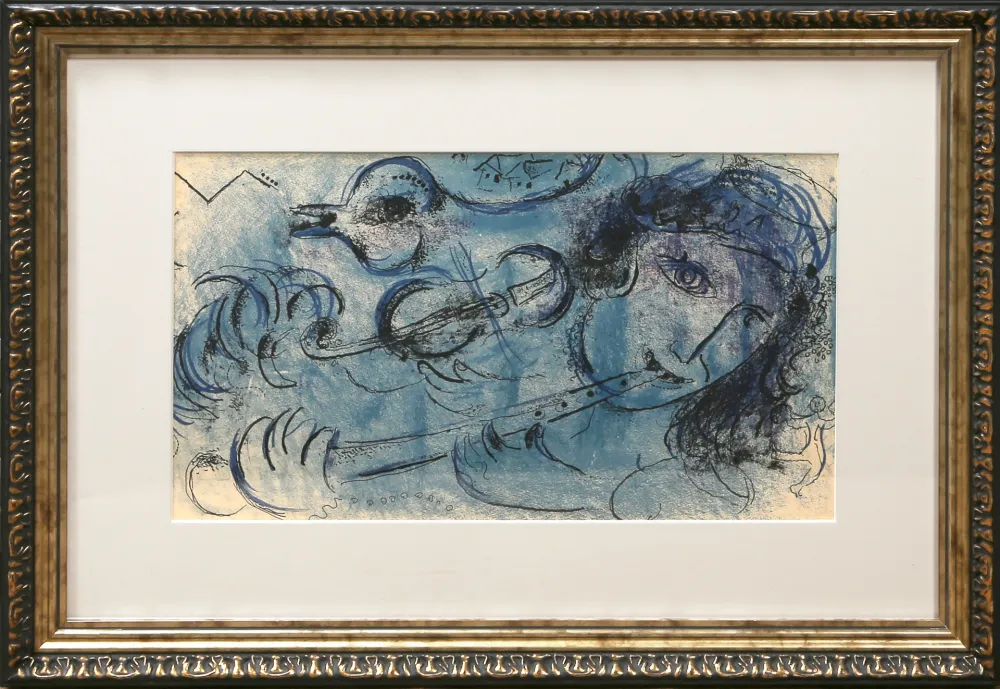 Литография Chagall - The Flute Player