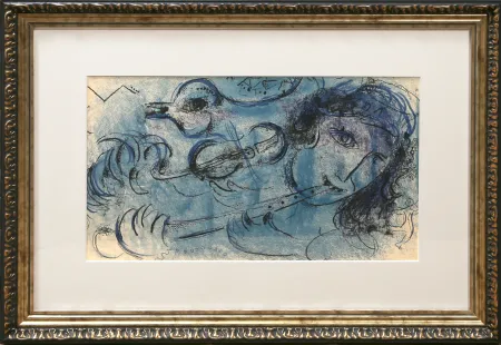 Литография Chagall - The Flute Player