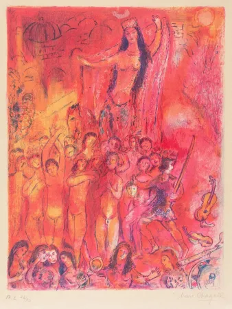 Литография Chagall - They were in Forty Pairs, Thus Numbering Fourscore.., from Four Tales from the Arabian Nights
