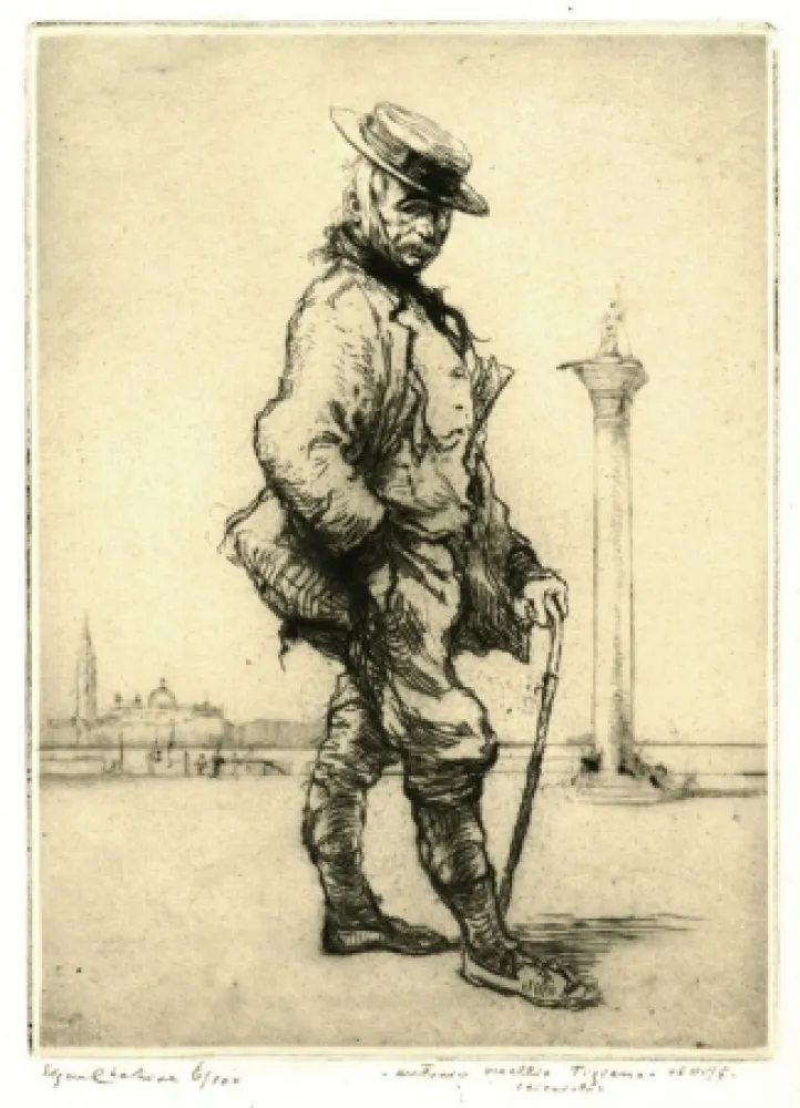 Офорт Chahine - Antonio Vecchio Tiziano, Venise