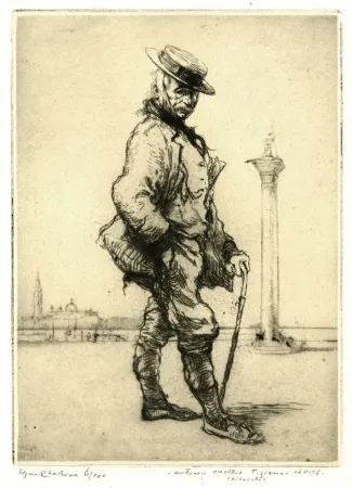 Офорт Chahine - Antonio Vecchio Tiziano, Venise