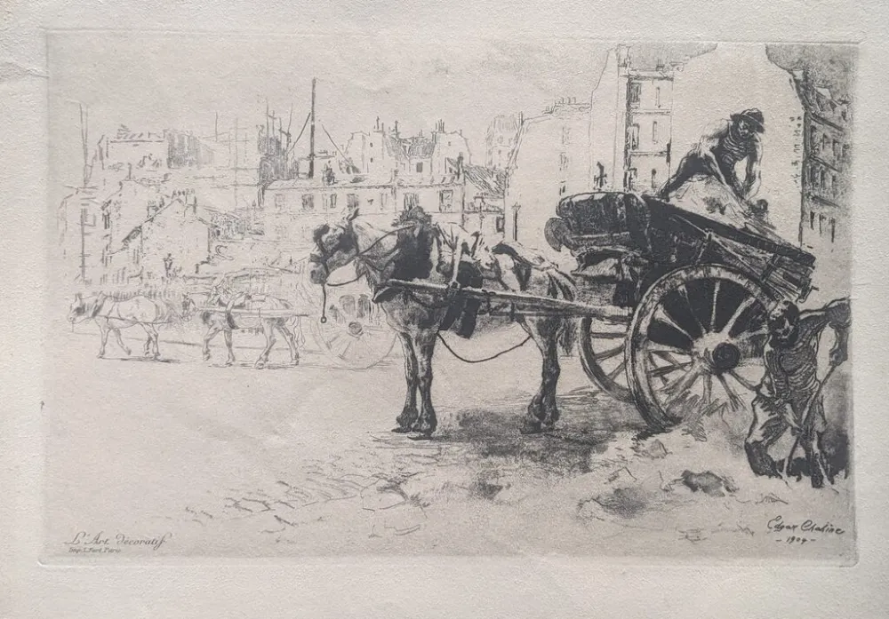 Офорт И Аквитанта Chahine - Les Terrassiers