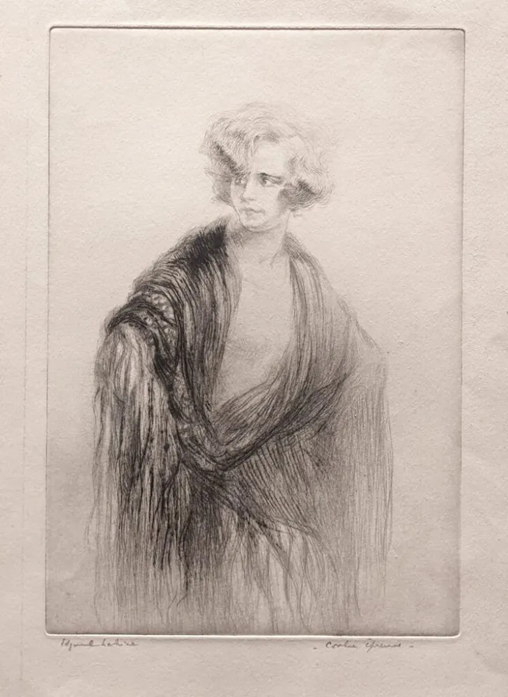 Гравюра Сухой Иглой Chahine - Venise: Nina