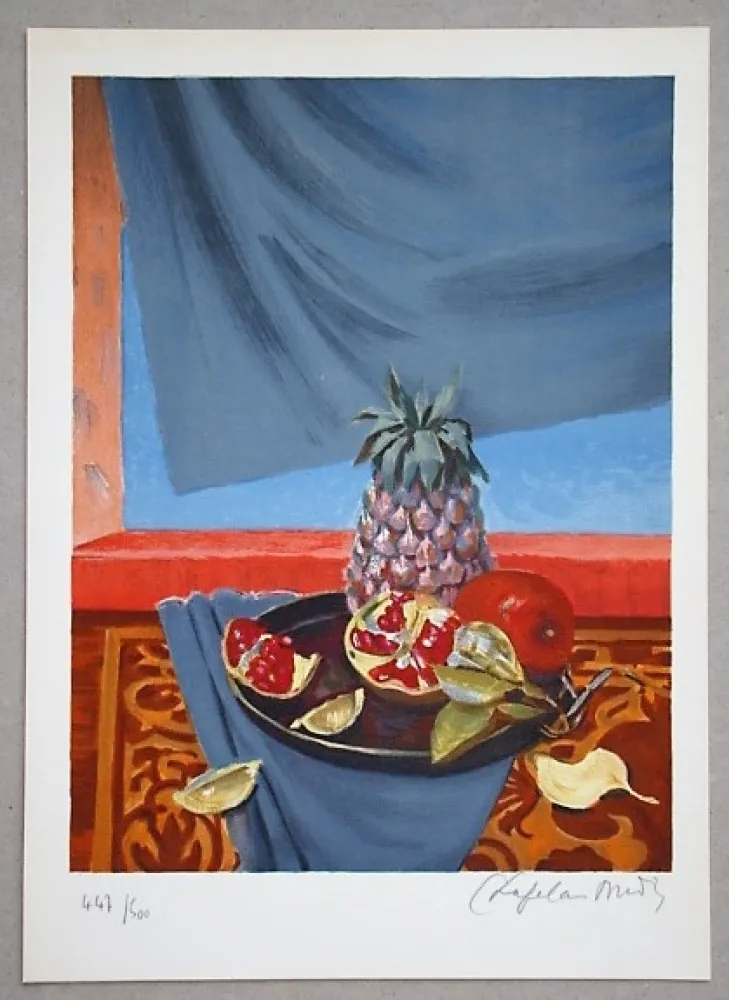 Литография Chapelain-Midy - Nature Morte aux Ananas et Grenades