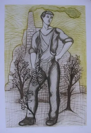 Офорт Chia - Factory works