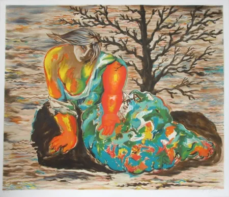 Литография Chia - Seated Woman