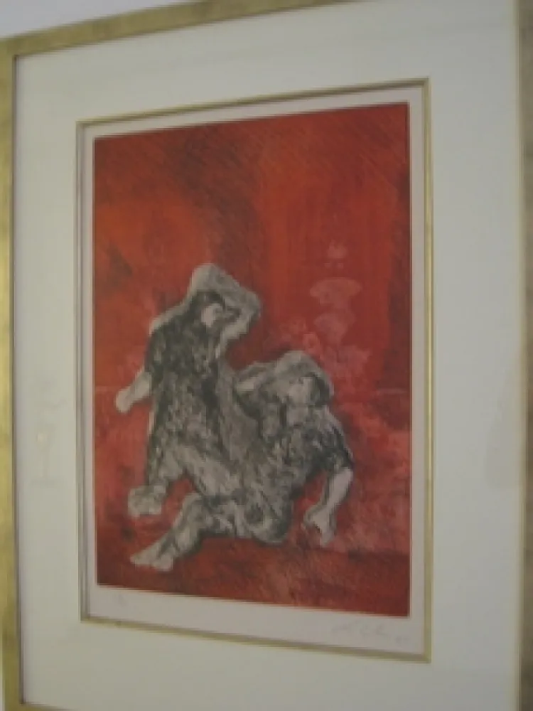 Гравюра Chia - Two persons in a Garden