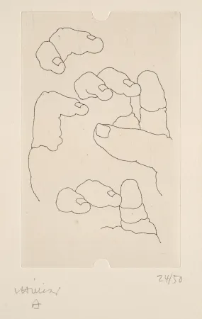 Гравюра Chillida - Esku (from La mémoire et la main, by Edmond Jabes)