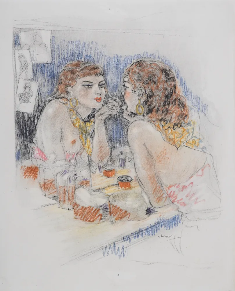 Литография Chimot - Colette, l'Envers du Music-Hall,
