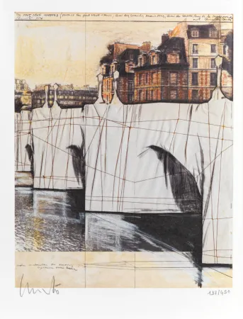 Литография Christo & Jeanne-Claude - The Pont-Neuf Wrapped (Project for Paris), 2020