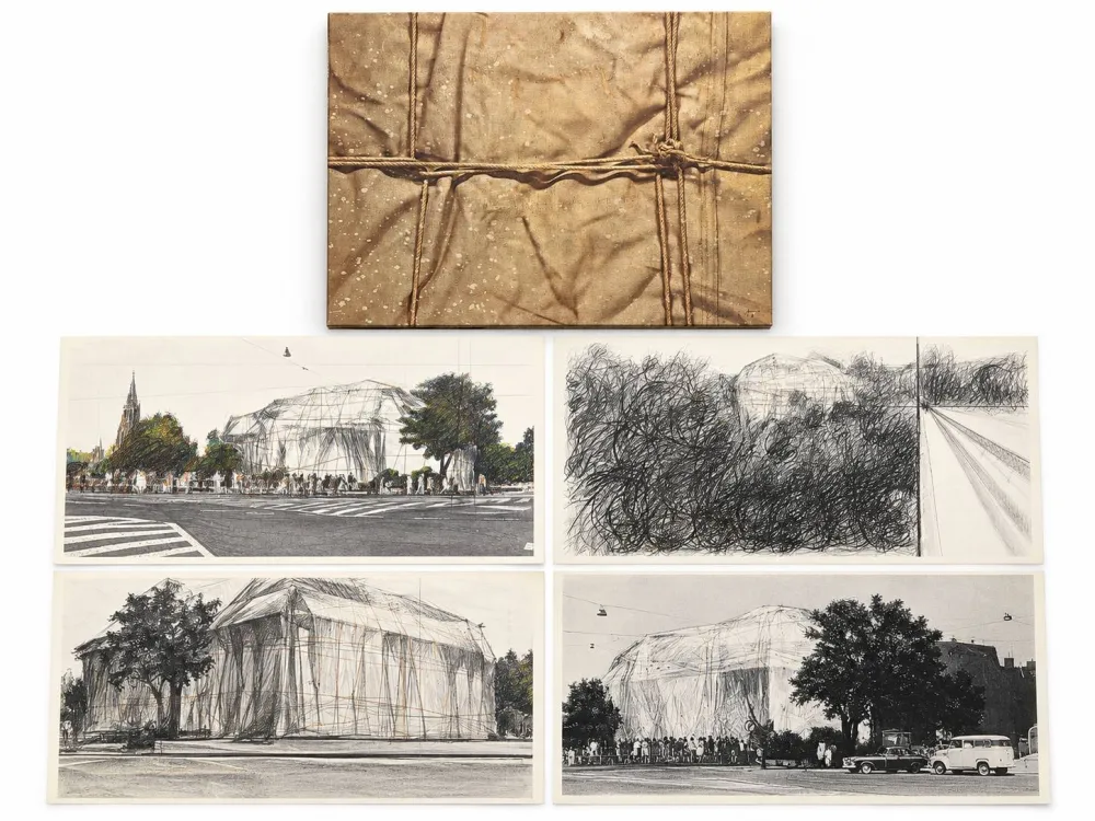 Сериграфия Christo & Jeanne-Claude - Wrapped Kunsthalle Bern, Project (complete portfolio of four)