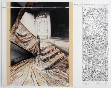 Литография Christo & Jeanne-Claude - Wrapped Staircase. 2001. Signed 
