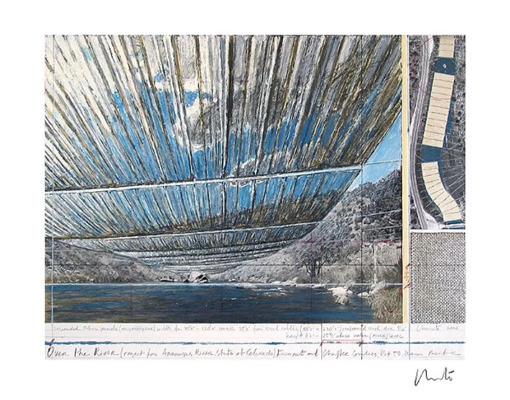 Литография Christo - Over The Arkansas River, Project U