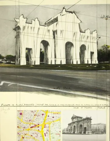 Литография Christo - Puerta de Alcalá, Wrapped, Project for Madrid (Schellman 107)