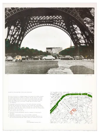 Литография Christo - The wrapping of the Ecole militaire