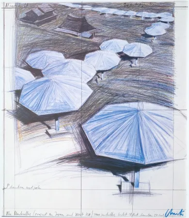 Гашение Christo - Umbrellas Blue I I I