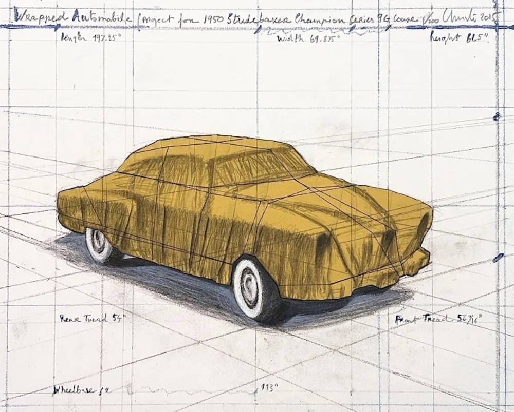 Литография Christo - Wrapped Automobile, Project for Studebaker