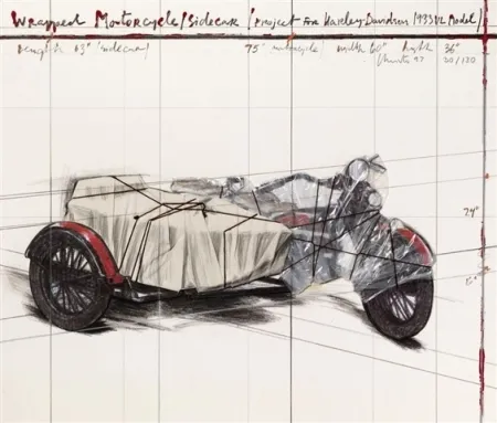 Литография Christo - Wrapped Motorcycle/Sidecar