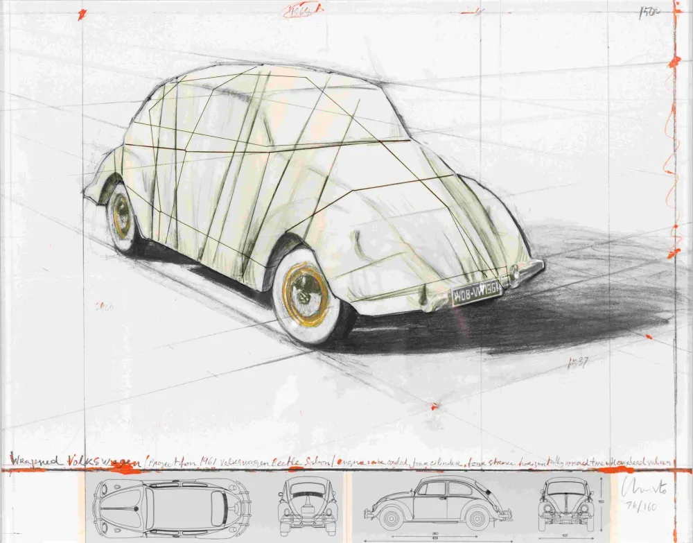 Сериграфия Christo - Wrapped Volkswagen, Project for 1961 Volkswagen Beetle Saloon
