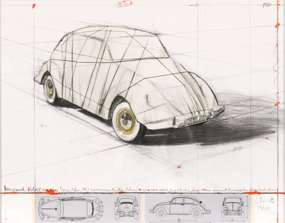 Сериграфия Christo - Wrapped Volkswagen, Project for 1961 Volkswagen Beetle Saloon
