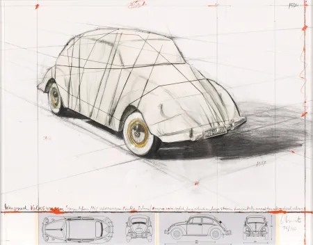 Сериграфия Christo - Wrapped Volkswagen, Project for 1961 Volkswagen Beetle Saloon