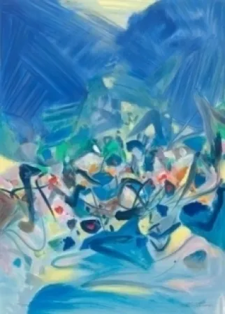 Литография Chu Teh Chun  - COMPOSITION BLEUE