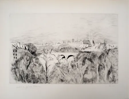 Гравюра Clairin - Le Pont Marie