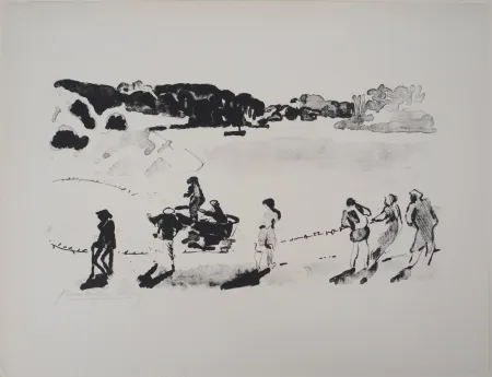 Литография Clairin - Un coup de Senne sur le Belon