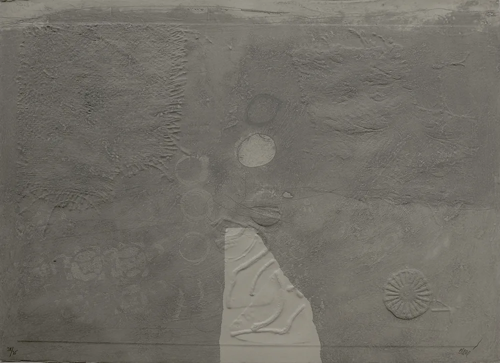 Гравюра Clavé - Gaufrages sur fond bleu