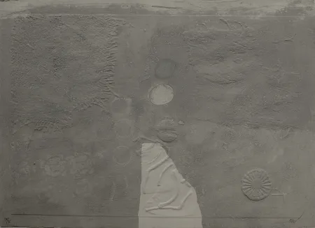 Гравюра Clavé - Gaufrages sur fond bleu