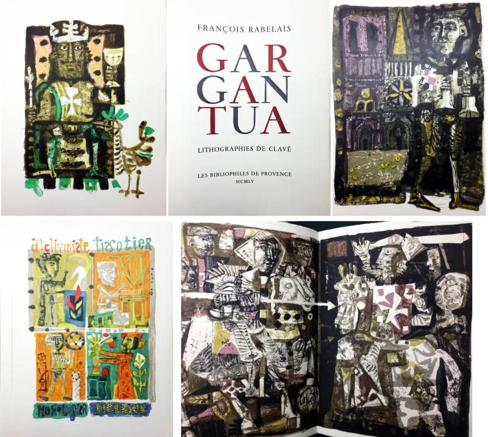 Иллюстрированная Книга Clavé - Rabelais. GARGANTUA. 61 lithographies originales de Clavé (1955)