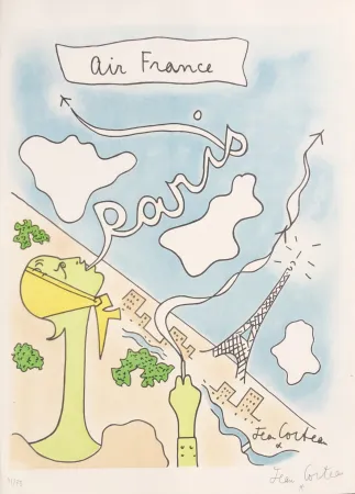 Литография Cocteau - Air France