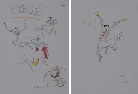 Литография Cocteau - Centauros taurinos