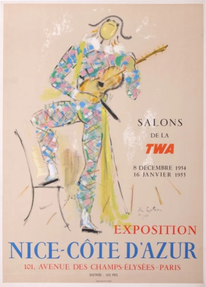 Литография Cocteau - Exposition Nice - Côte d'Azur Salons de la TWA, 