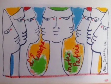 Литография Cocteau - L'Europe