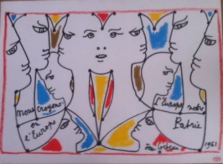 Литография Cocteau - L'Europe