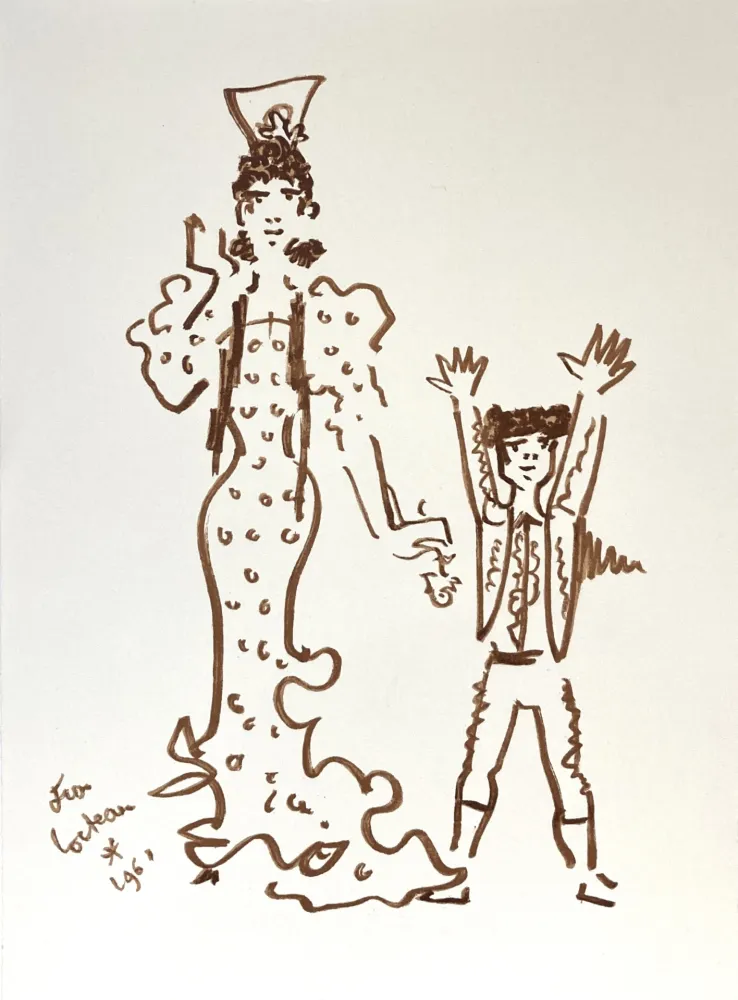 Литография Cocteau -  Lithographie originale