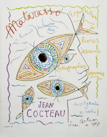 Литография Cocteau - Matarasso (Gallery exhibition poster)