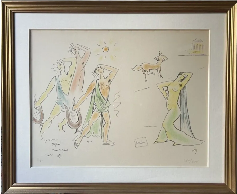 Литография Cocteau - Orphée et Eurydice