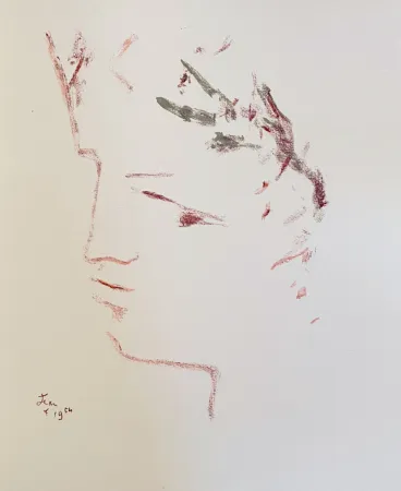 Литография Cocteau - Sous le manteau de feu