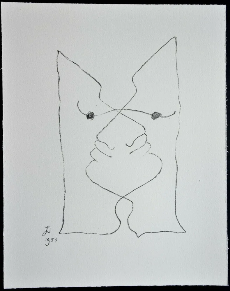 Литография Cocteau - Sous le manteau de feu