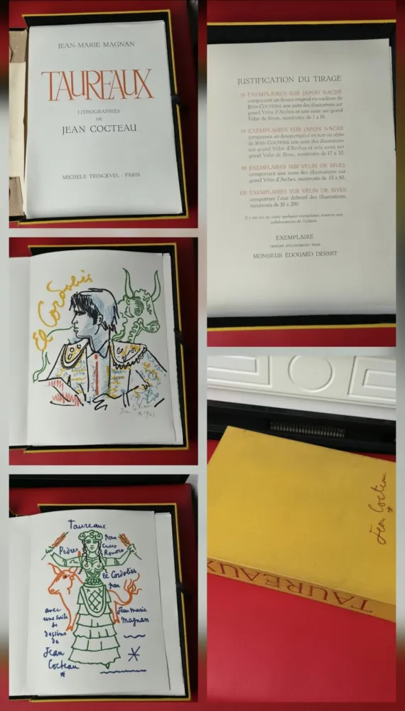 Литография Cocteau - Taureaux-Collaboration Copy for Édouard Dermit 