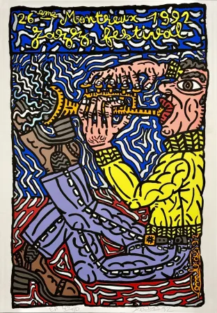 Сериграфия Combas - 26ème Festival de Montreux, 1992 – Signée à la main