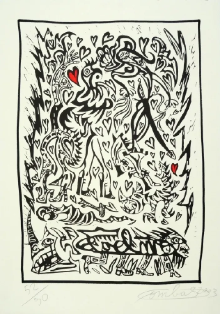 Линогравюра Combas - Composition