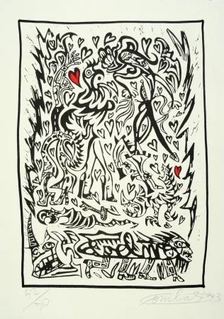 Линогравюра Combas - Composition