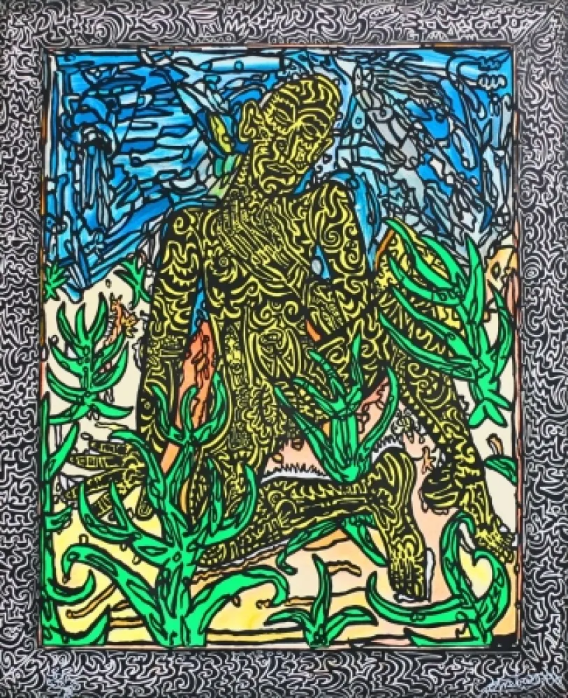 Сериграфия Combas - Homme jaune