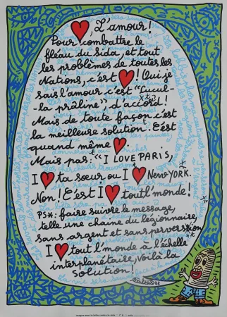 Сериграфия Combas - L'amour